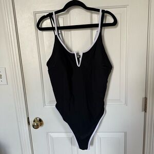 Black and White One-Piece Swimsuit
